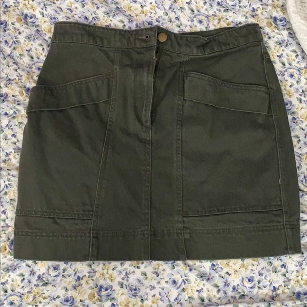 Army Green Mini Skirt